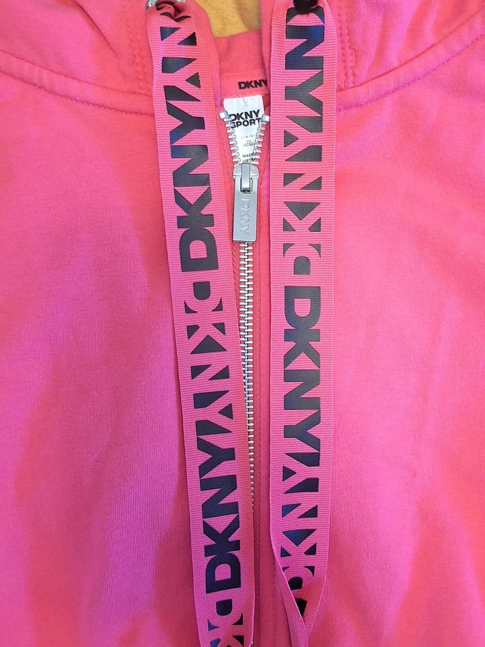 DKNY Womens Hoodie NWT - Two-Tone Zip - Picture 2 of 11